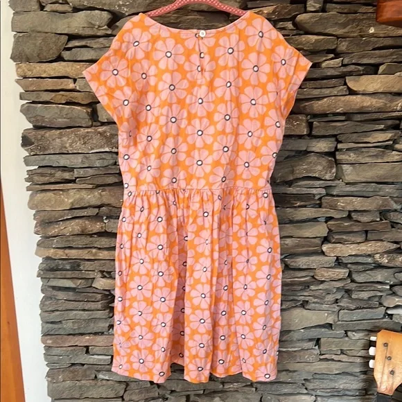 Floral Kids Dress in Orange and Pink with Pockets! - Picture 5 of 6